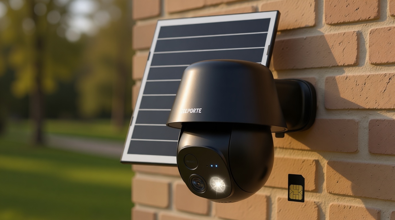 4G LTE Cellular Solar Security Cameras Wireless Outdoor, No WiFi Ultra Solar Panel Camera, 24/7 Recording, 2K Color Night Vision, 360°Pan Tilt, 2-Way Audio, AI Motion Detection, Built in SIM Card
