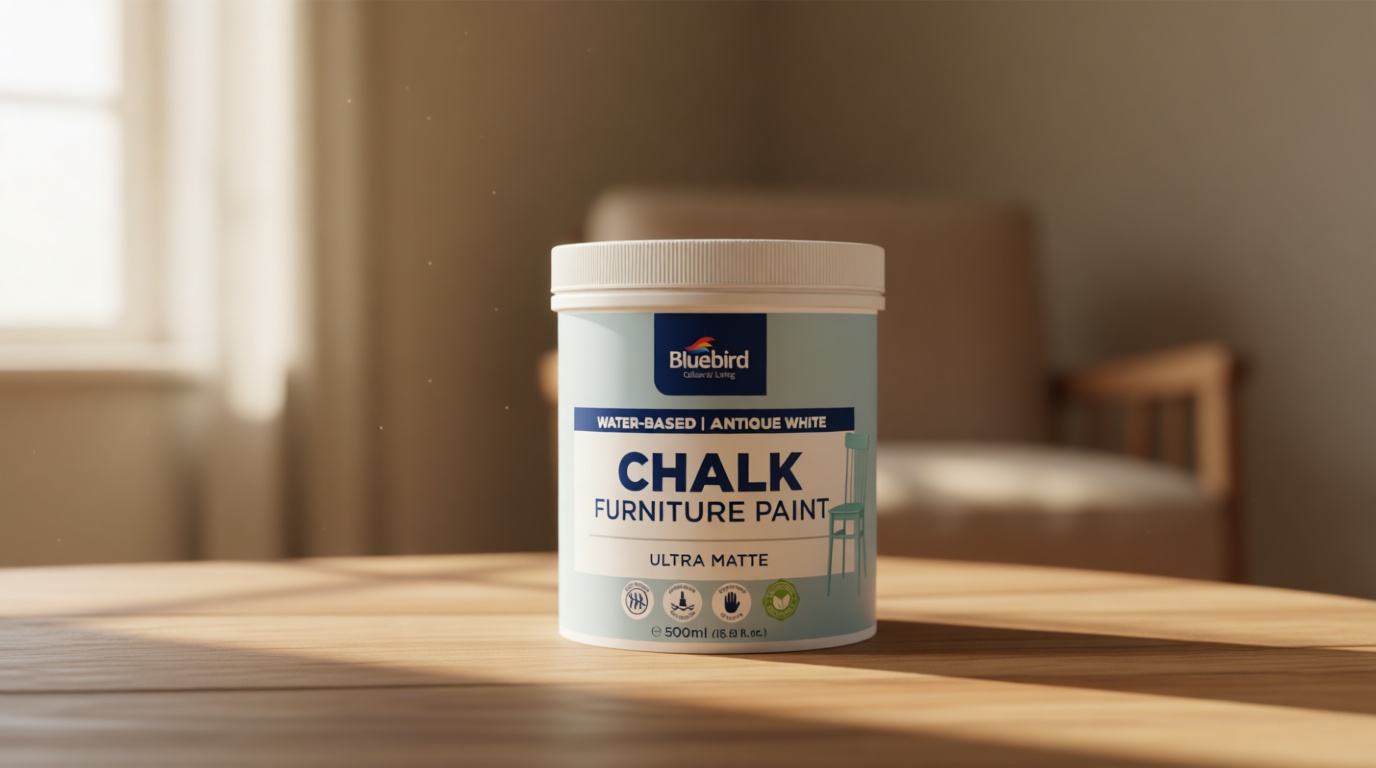 BLUEBIRD Chalk Furniture Paint - 500 ML / 16.9 fl oz for Furniture, Home Décor, Cabinets, and More (Antique White)