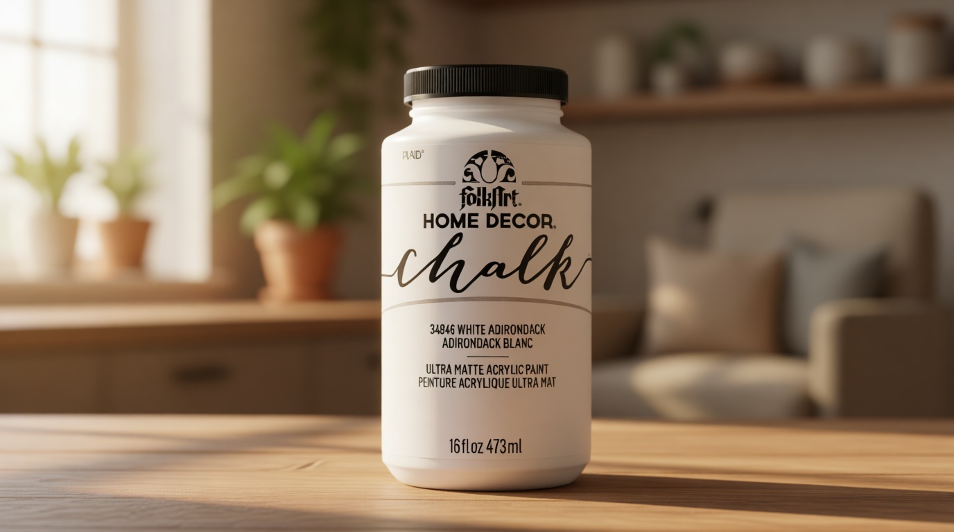 FolkArt Home Decor Chalk Furniture & Craft Paint in Assorted Colors, 16 ounce, White Adirondack,34846