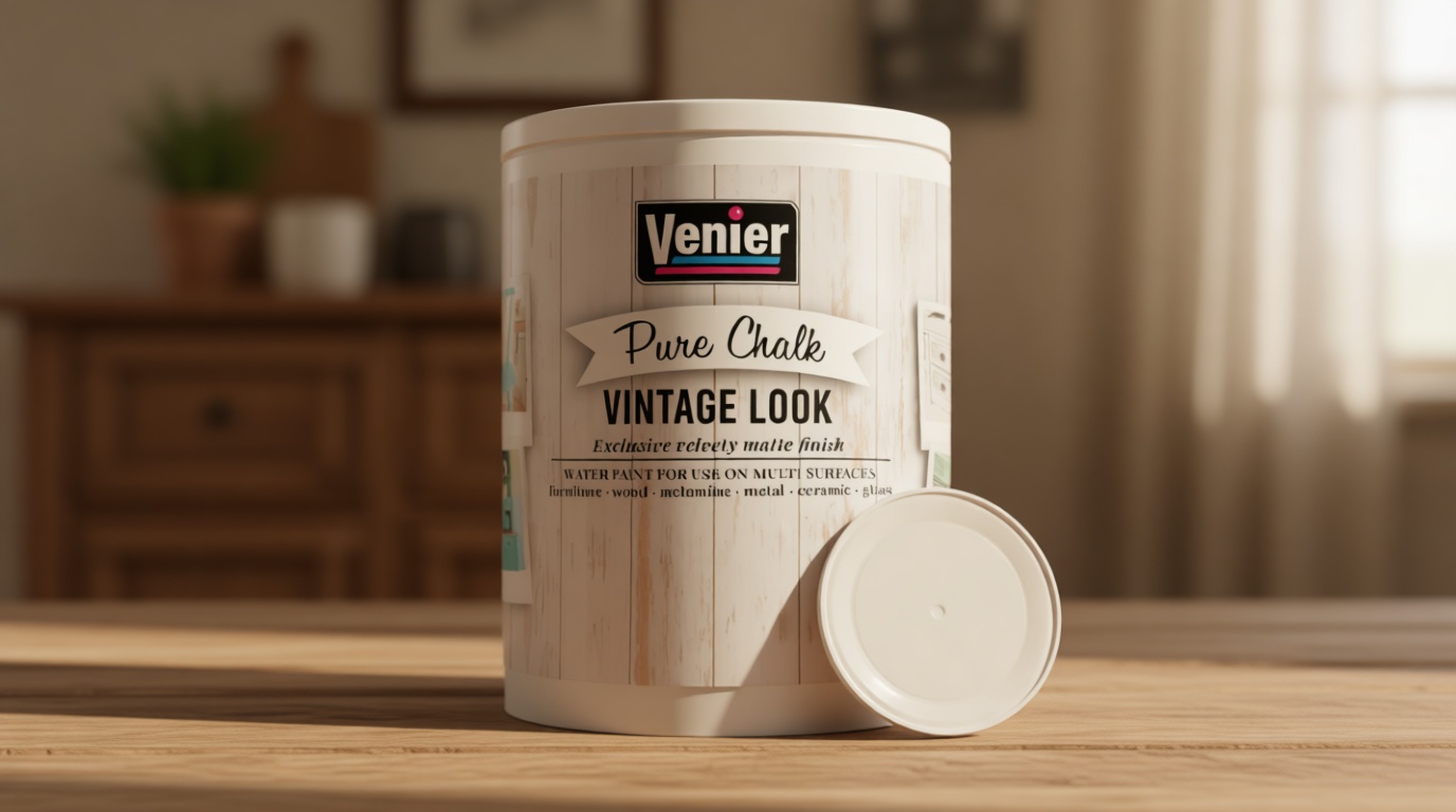 Chalk Pure Paint - for Furniture, Crafts, Home Decor - All-in-One – DIY – Eco-Friendly (Vintage [White]), (33.81 oz)