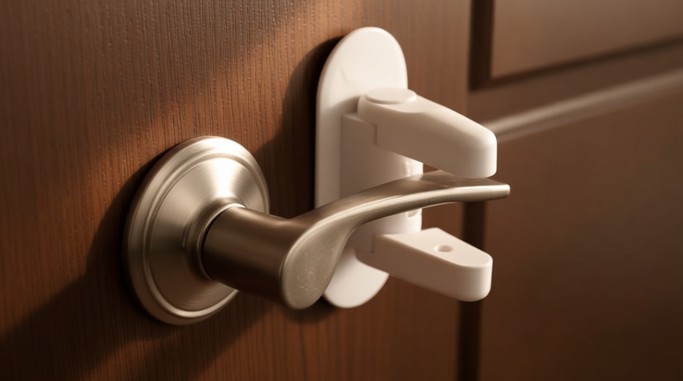 Door Lever Lock Child Proof Doors & Handles, Adhesives - Child Safety By Tuut (2 Pack)