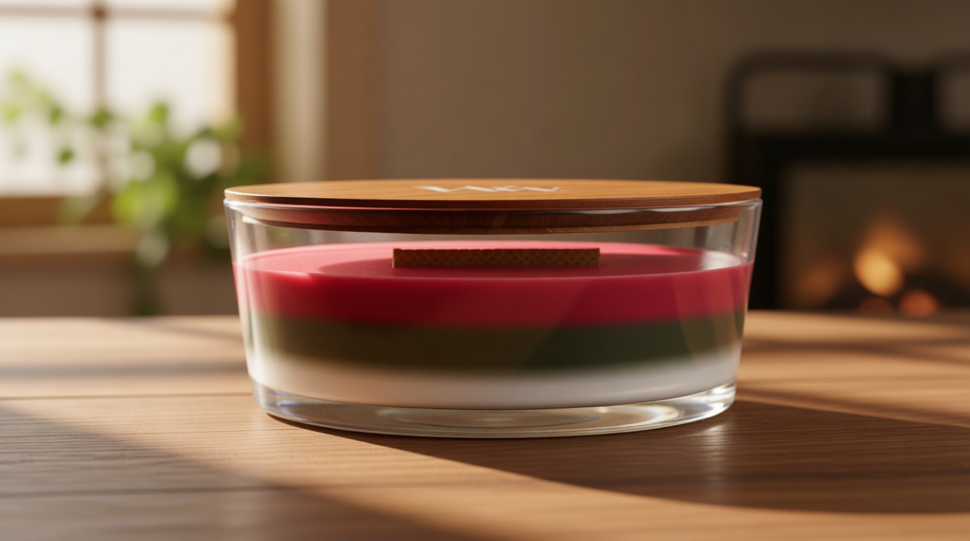 WoodWick Winter Garland Trilogy Holiday Candle Gifts for Women and Men, 16 oz Ellipse Trilogy Candle with Crackling Wick