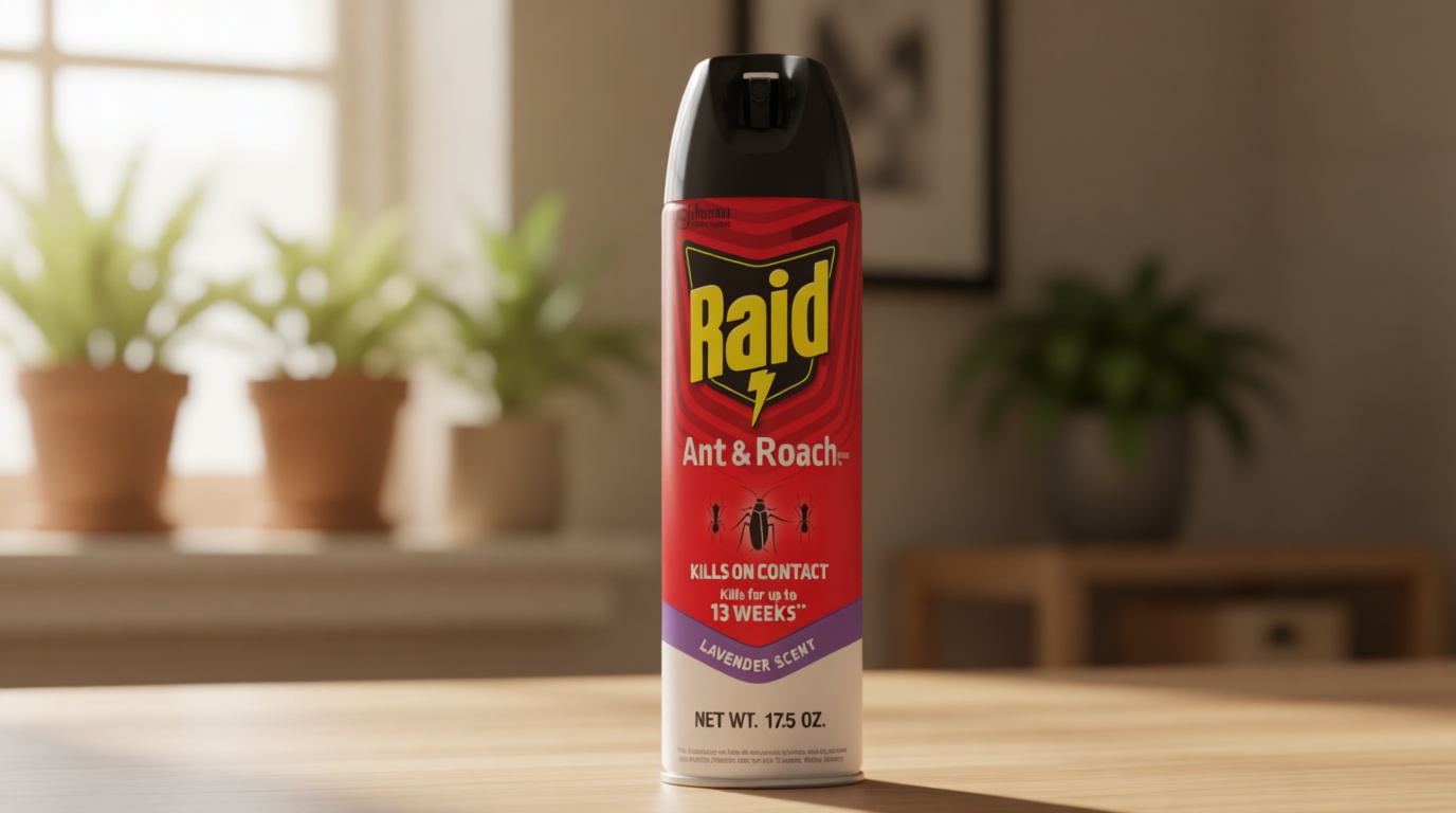 Raid Ant & Roach Killer Aerosol Spray Kills on Contact Keeps Killing for up to 13 Weeks Lavender Scent 17.5 Ounce (Pack of 1)