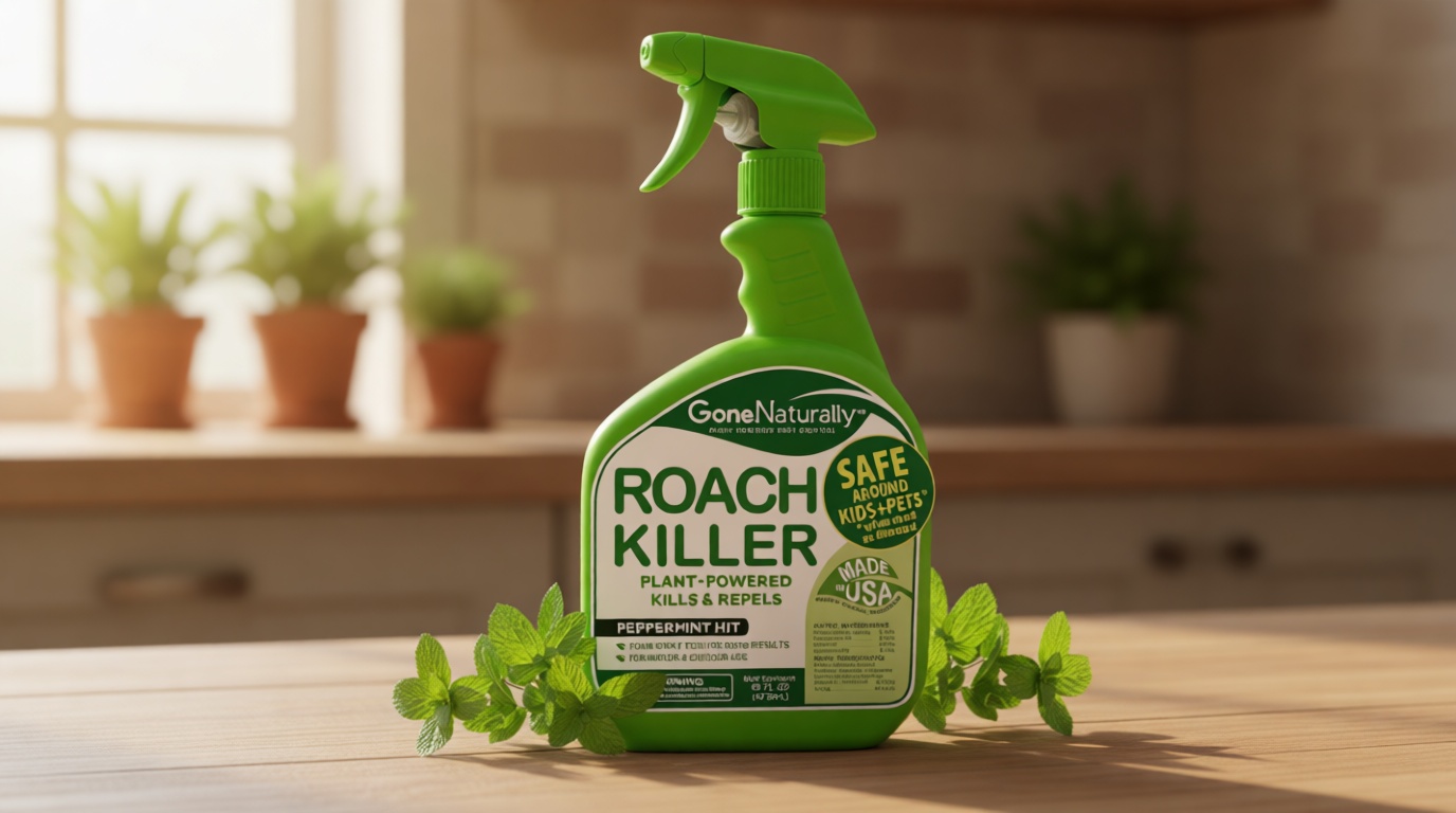 Roach Killer – Peppermint Oil Roach Spray for Indoor & Outdoor Use – Cockroach Killer & Roach Repellent for Home – Safe for Kids & Pets Pest Control Solution (16oz)