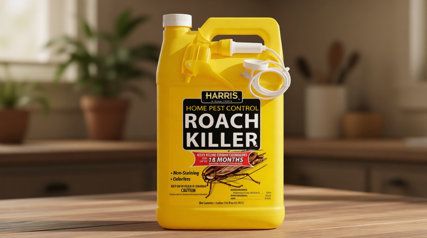 Harris Roach Killer, Liquid Spray with Odorless and Non-Staining 12-Month Extended Residual Kill Formula (Gallon)