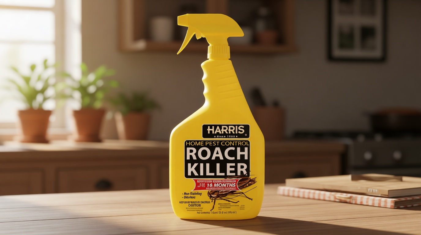 Harris Roach Killer, Liquid Spray with Odorless and Non-Staining 12-Month Extended Residual Kill Formula (32oz)