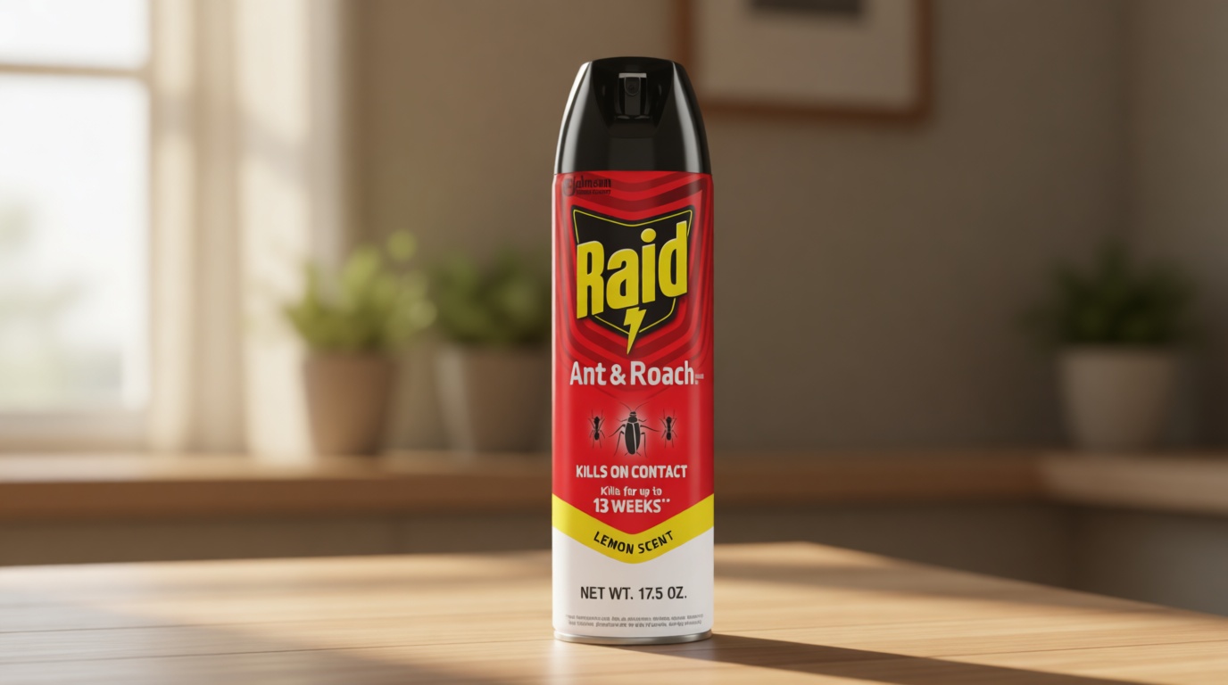 Raid Ant & Roach Killer Spray For Listed Bugs, Keeps Killing for Weeks, Lemon Scent, 17.5 oz