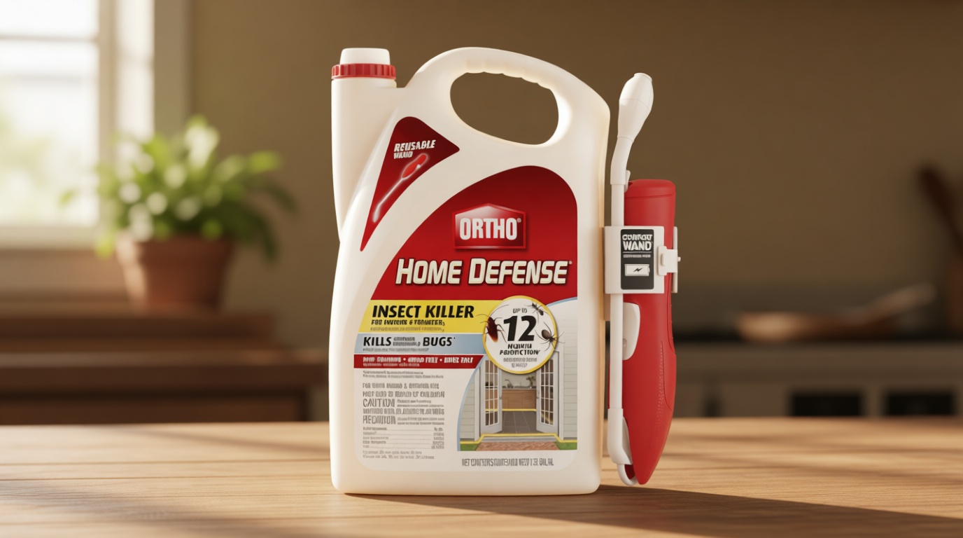 Ortho Home Defense Insect Killer for Indoor and Perimeter2 with Comfort Wand - Ready-To-Use Bug Spray, Kills Ants, Cockroaches & Spiders, 1.33 gal.