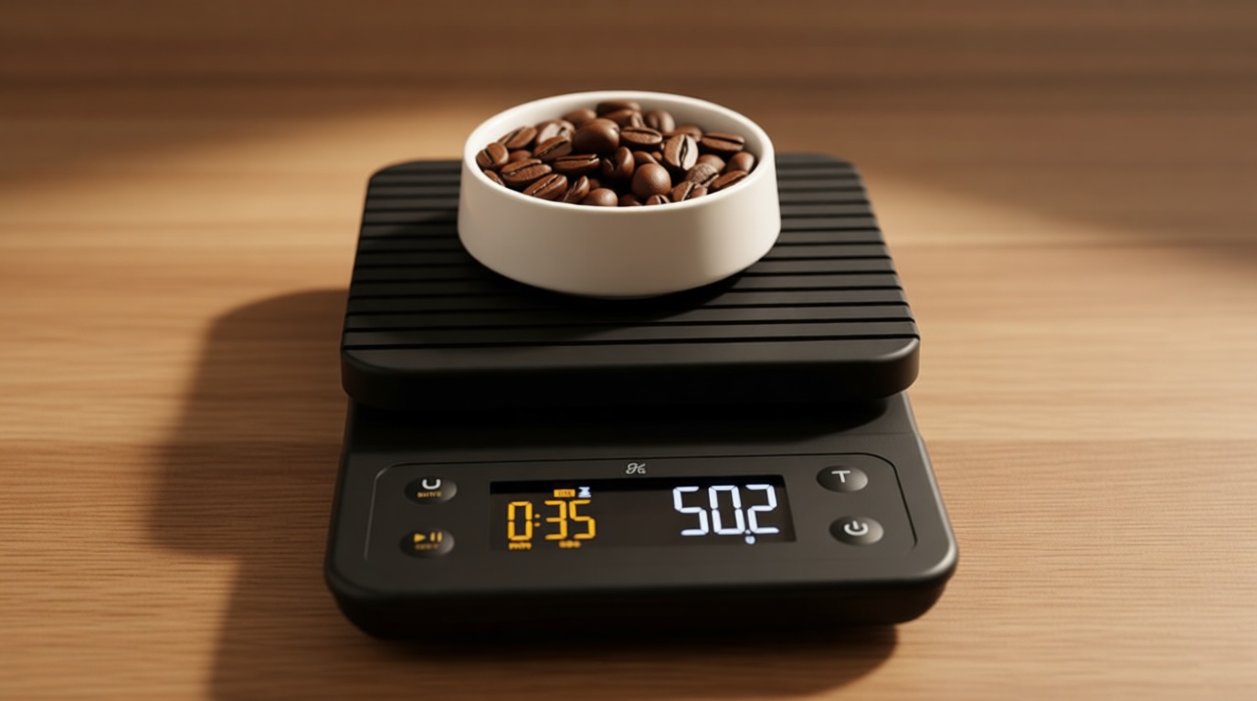 Greater Goods Coffee Scale with Timer – 0.1g Precision Digital Coffee & Espresso Scale for Pour-Over, Coffee Bean Weighing, Barista Brewing, Waterproof Cover, 3kg Capacity (Onyx Black)