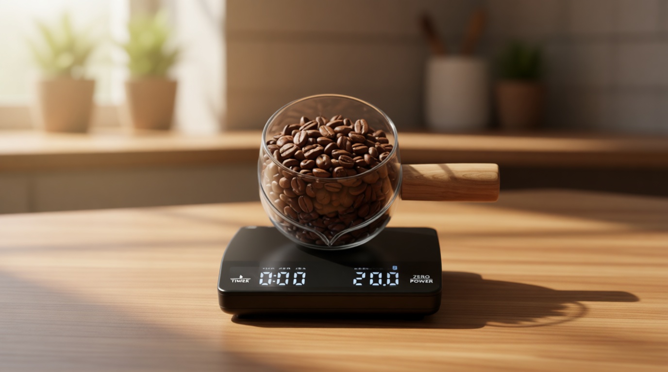 Mini Coffee Scale with Timer, Maestri House Rechargeable Espresso Scale, 2kg/0.1g Accurate Scale for Espresso and Pour-Over Coffee, Portable Digital Kitchen Scale with Automatic Timing-Black ClimatePartner certified