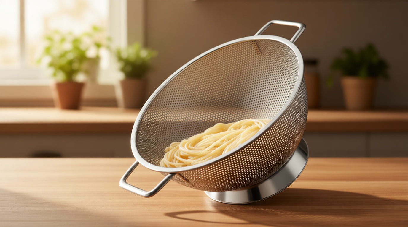 PriorityChef Premium Stainless Steel Colander for Kitchen, Durable Rice and Pasta Strainer with Handle, Rust-Resistant & Dishwasher Safe, 3 Qt