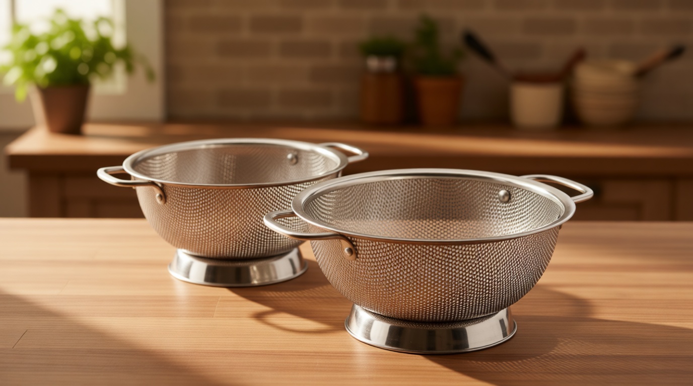 Bellemain 3 Qt Metal Colander with Handle | Pasta, Spaghetti, Berry, Fruit, Vegetable, Kitchen Food Strainer Basket | 18/8 Stainless Steel Colander Bowl | Pot Drainer for Cooking, Sifter Strainer