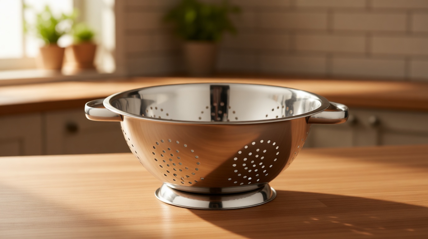 EXCELSTEEL Heavy Duty Stainless Steel Colander 5 Qt | Easy Grip Handles | Self-Draining Base | Mirror Polished | Dishwasher Safe | Pack of 1