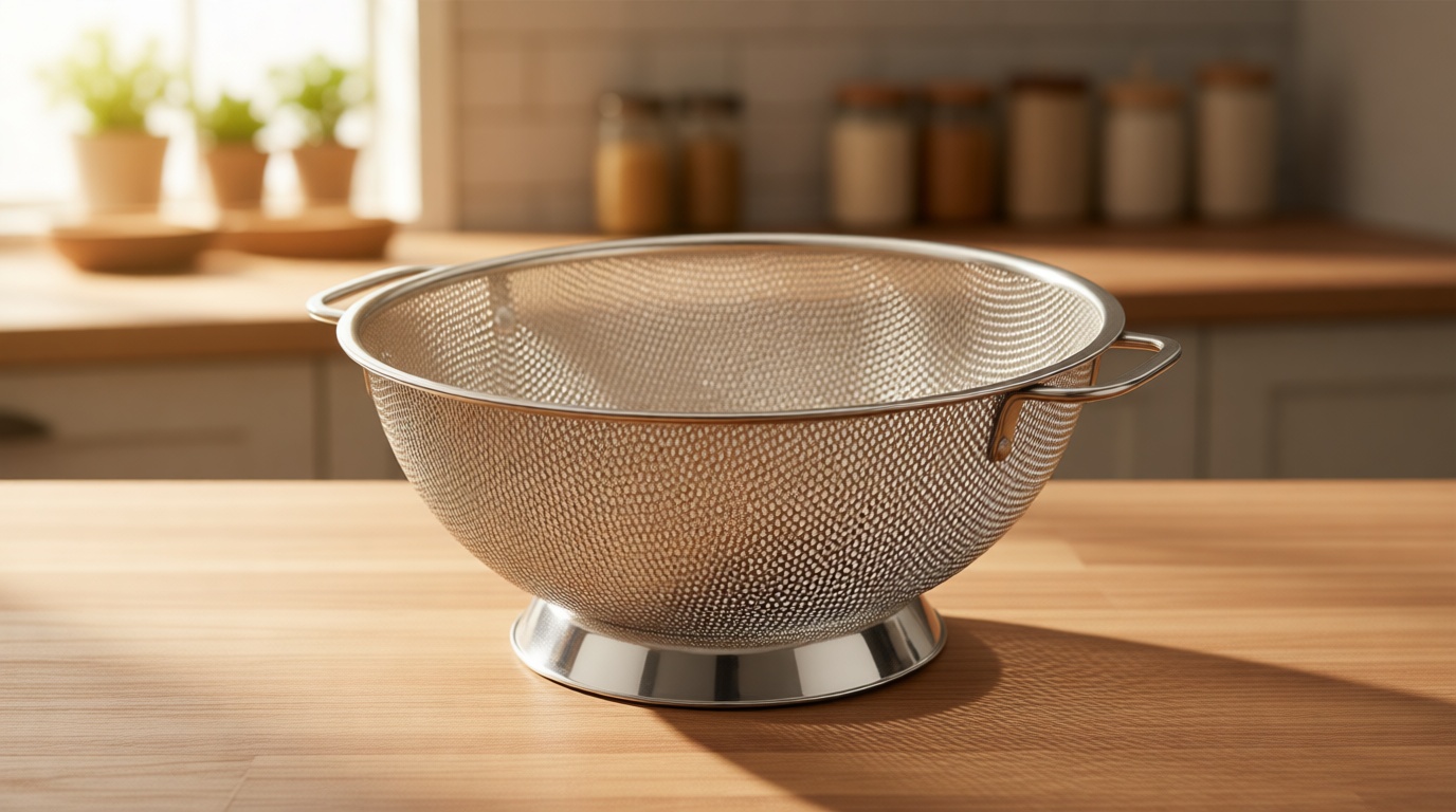 Bellemain Colander for Kitchen – 5 Qt Stainless Steel Strainer with Handle - 18/8 Pasta Strainer Bowl for Pasta, Spaghetti, Vegetables, Fruit, and Pot Draining - Stainless Steel Colander