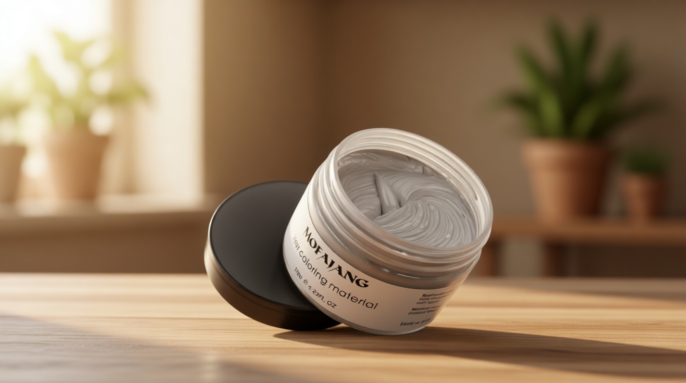 Silver Grey Hair Wax Pomades 4.23 oz - Natural Hair Coloring Wax Material Disposable Hair Styling Clays Ash for Cosplay, Party (Silver Grey)