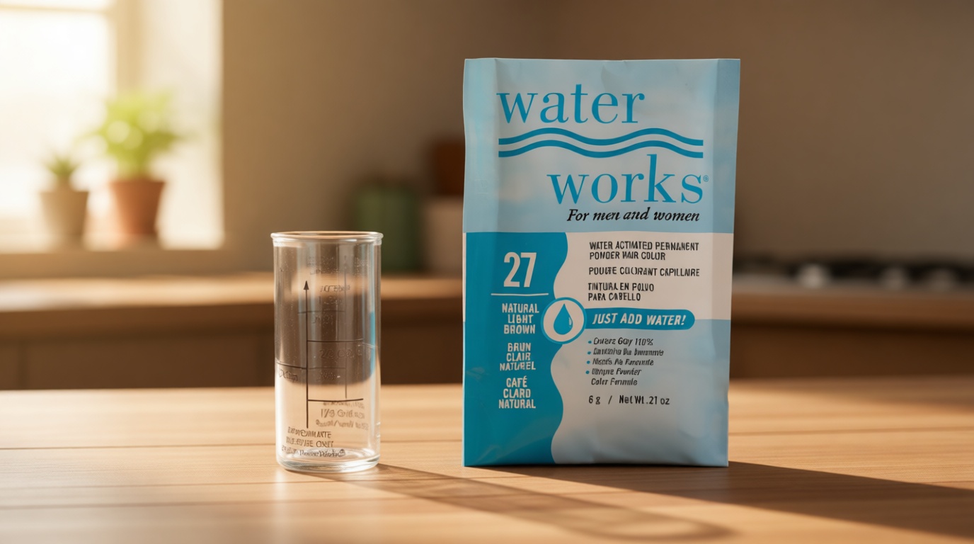 Water Works Water Activated Permanent Powder Hair Color for Men and Women, #27 Natural Light Brown