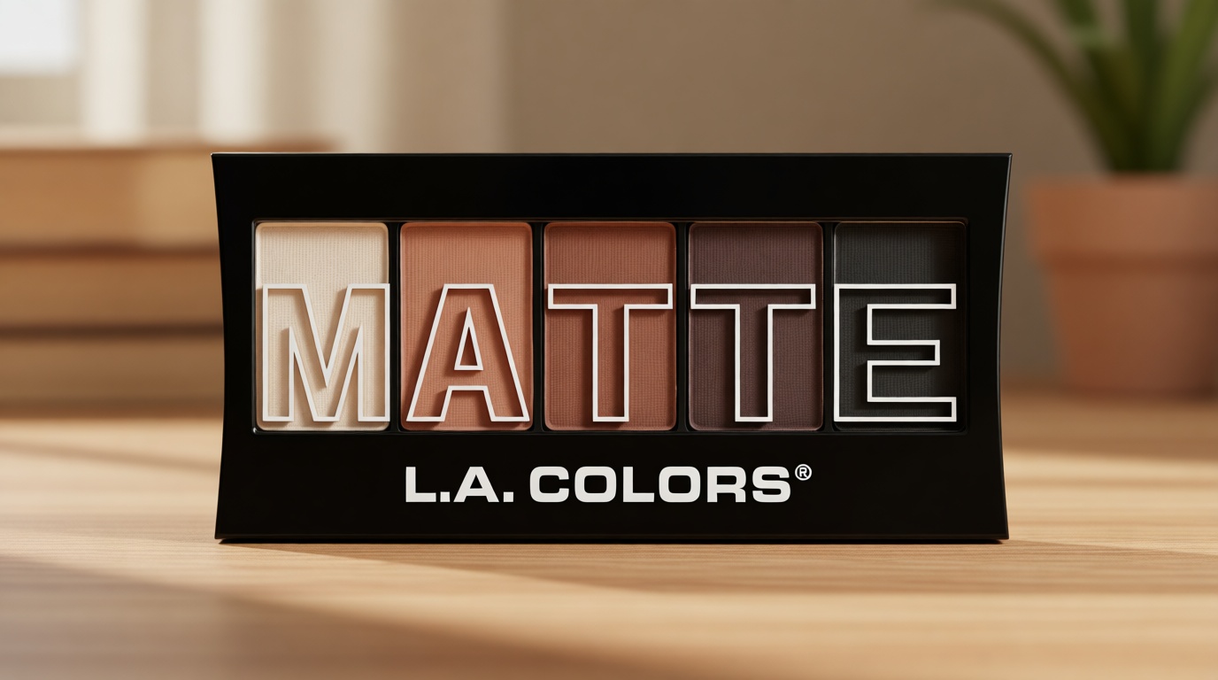L.A. COLORS 5 Color Matte Eyeshadow Palette, Black Lace CEM475