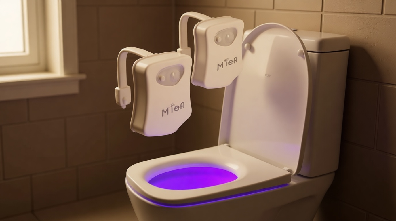 Toilet Light Motion Sensor 16 Colors Changing (2 Pack),LED Glow Bowl inside Toilet Light, Smart Night Light for Bathroom, Cool Funny White Elephant Gag Gift Christmas Dad Teen Boy Girl Men Women