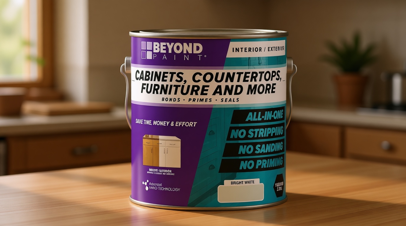 Beyond Paint Furniture, Cabinets and More All-in-one Refinishing Paint Gallon, No Stripping, Sanding or Priming Needed, Bright White, 3.79 Litre (BP24)