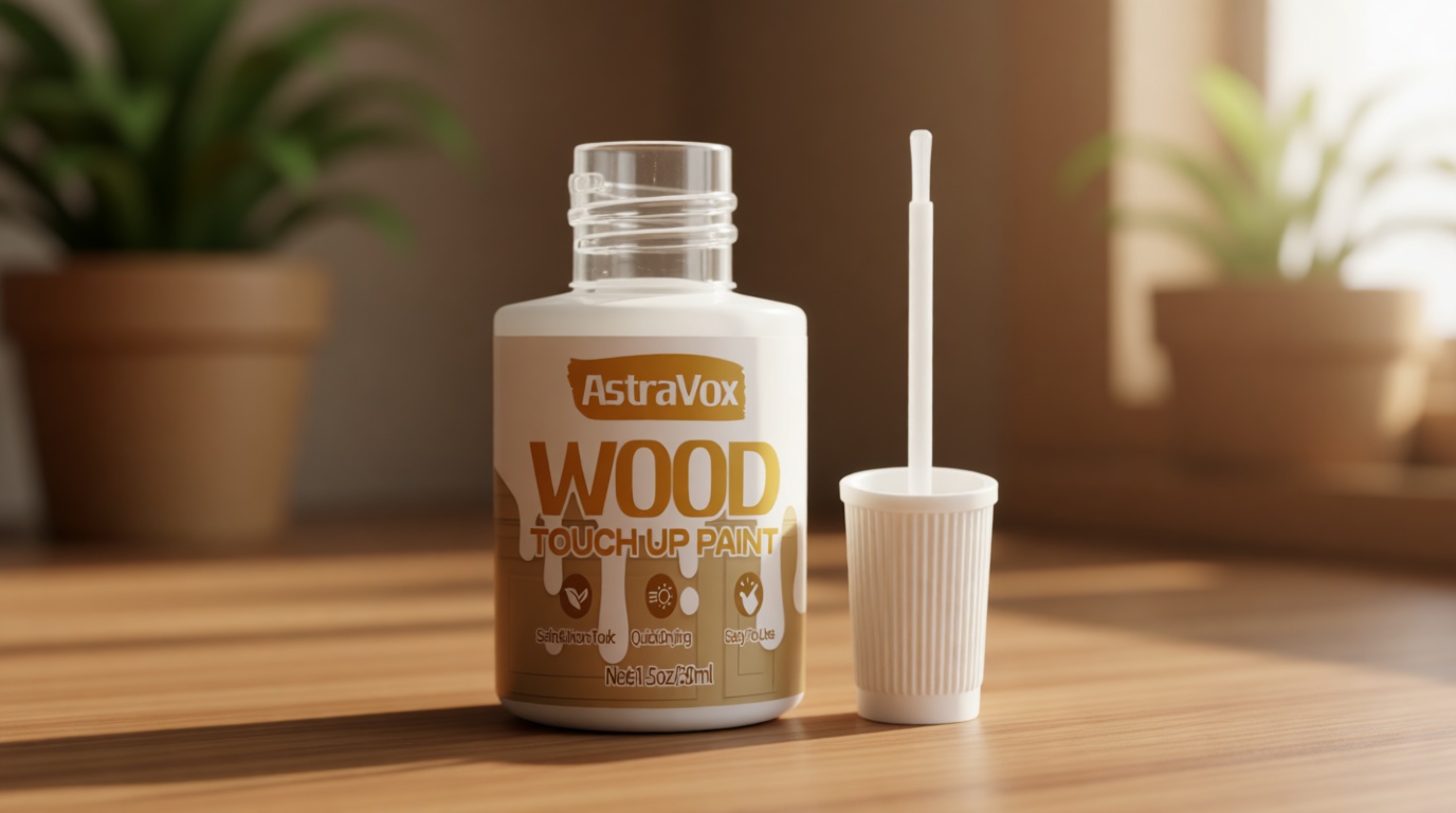 AstraVox Wood Touch Up Paint, 1.5 Oz White Paint for Wood Repair Scratches, Spots and Chips, Strong Adhesion Waterproof Quick Dry for Doors Tables Furniture Kitchen Cabinets Dressers