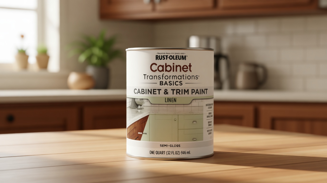 Rust-Oleum 372008 Transformations Basics Cabinet & Trim Paint, Quart, Linen 32 Fl Oz, 0.25 Gallon (Pack of 1)
