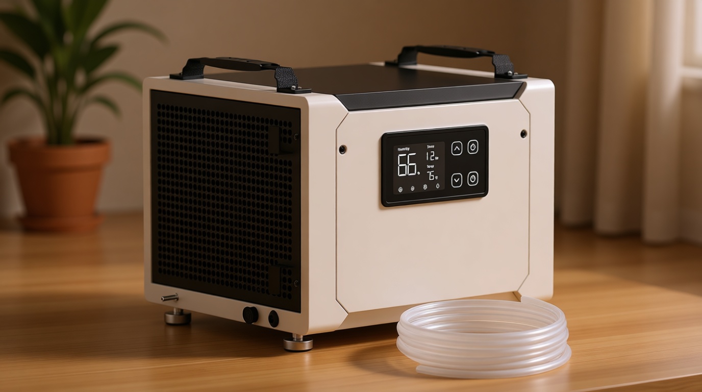 70 Pints Commercial Dehumidifier with Pump, Portable Crawl Space Dehumidifiers for Basement and Home, Energy Star Efficient Certified, Automatic Defrost | MOISWELL Defender ME-7S Recycled Claim Standard Blended