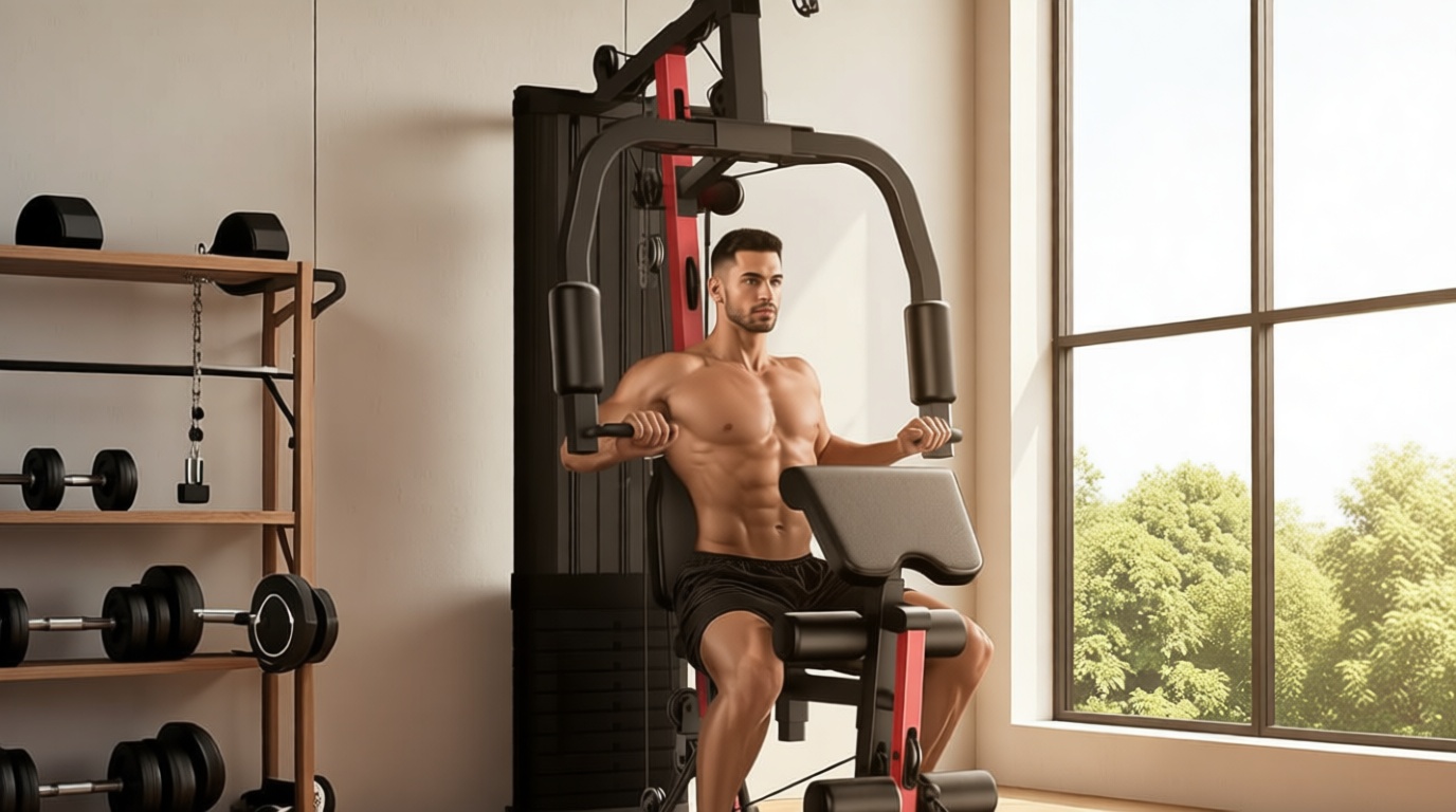 Home Gym System with 160LB Weight Stack, Multifunctional All-in-One Workout Station, Full Body Strength Training System