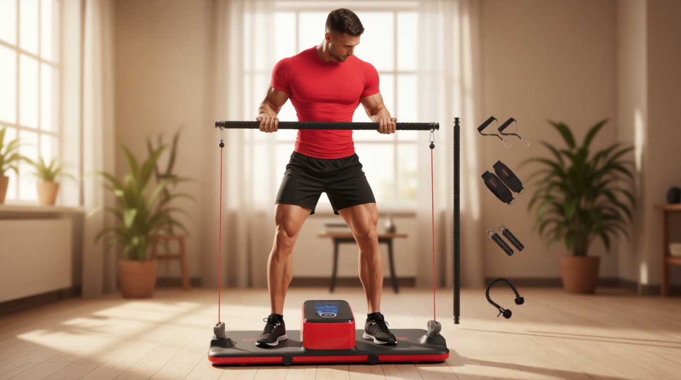 Smart Portable Home Gym Workout Strength Training Cable Machine, All in one Gym, Functional Full Body Fitness Equipment, 220LBS Resistance, Compact for Small Space, Travel & Home Exercise