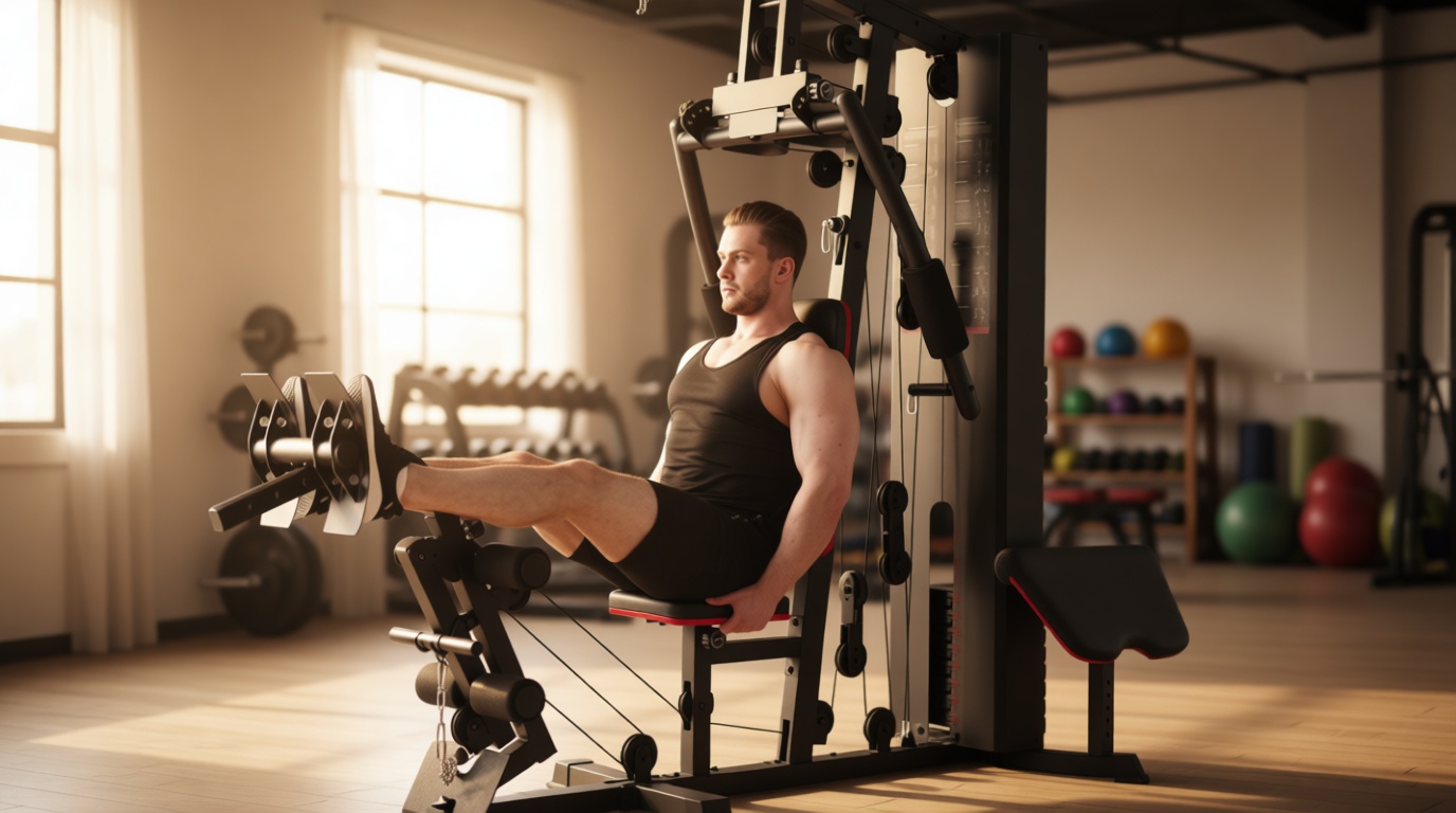 Mikolo Home Gym, Workout Station with 150LBS Weight Stack, Multifunctional Home Gym Equipment, Exercise Equipment for Full Body Strength Training