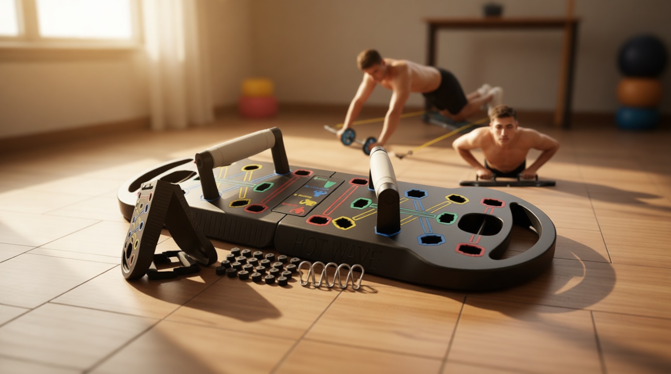 HOTWAVE Push Up Board Fitness, Portable Foldable 20 in 1 Push Up Bar at Home Gym, Pushup Handles for Floor. Professional Strength Training Equipment For Man and Women