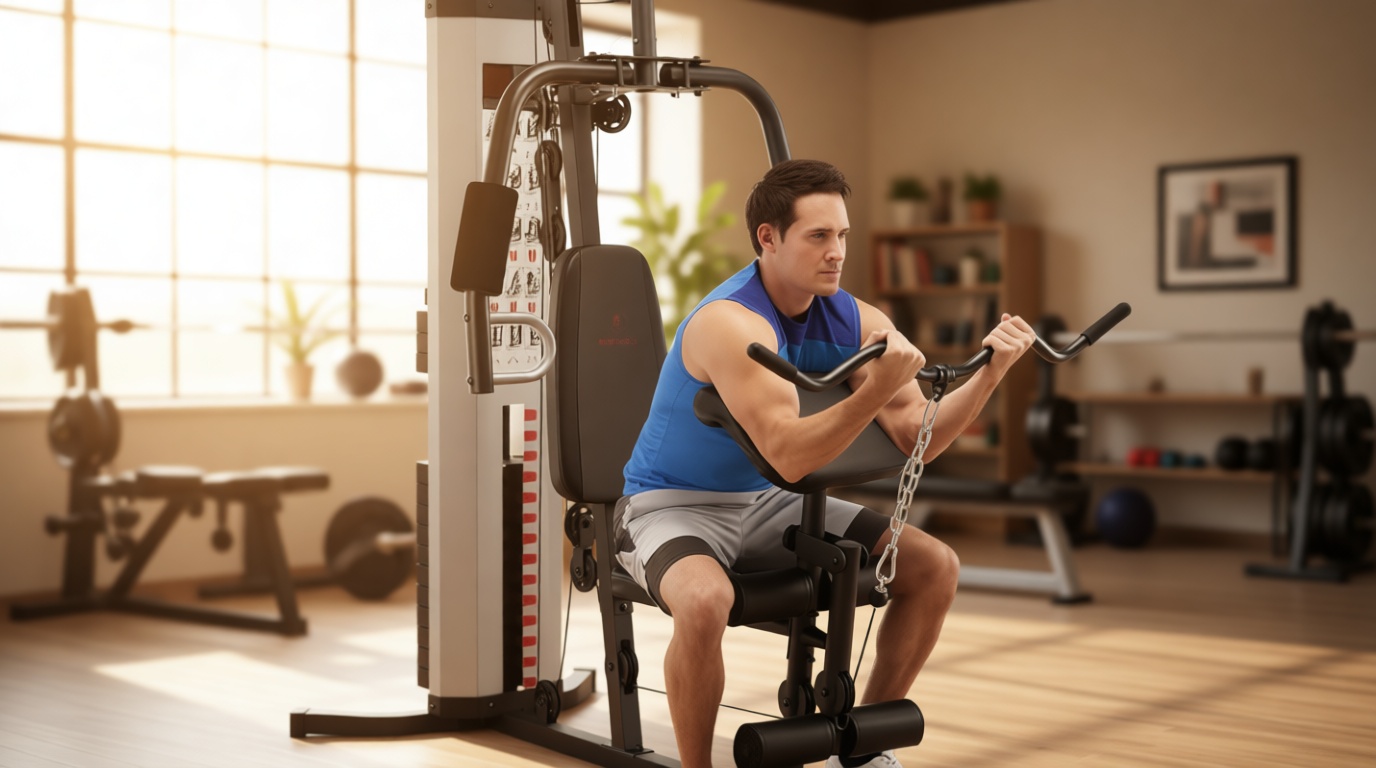 Marcy Multifunctional Workout Station 100lbs to 200lbs Stack Home Gym for Weightlifting and Bodybuilding