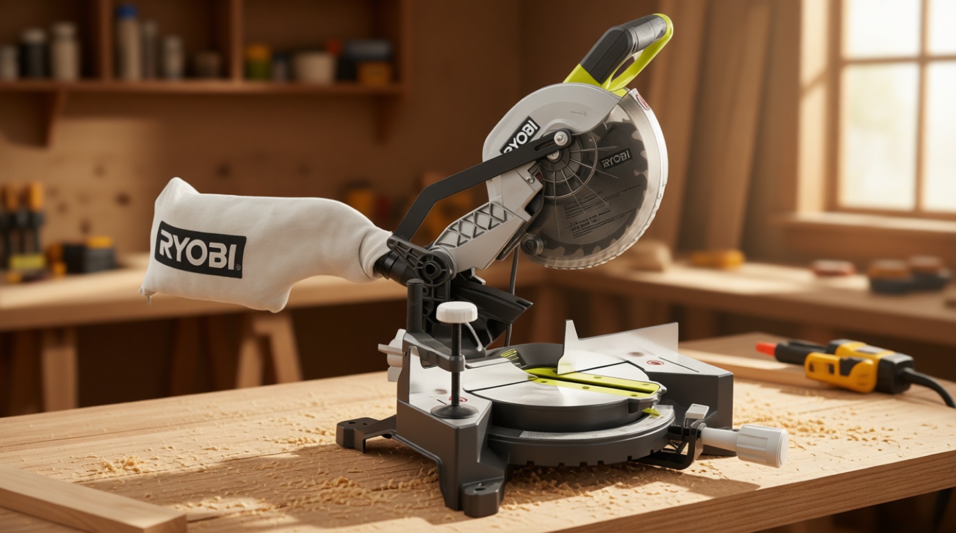 RYOBI 9 AMP Corded 7-1/4 in. Compound Miter Saw TS1144