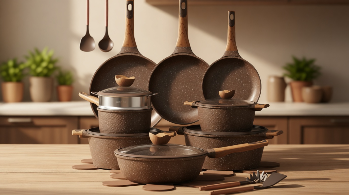 CAROTE 26PCS Pots and Pans Set Non Stick, Cookware Set Pots and Pans Induction Cook Ware, Nonstick Kitchen Cooking, PFOA Free