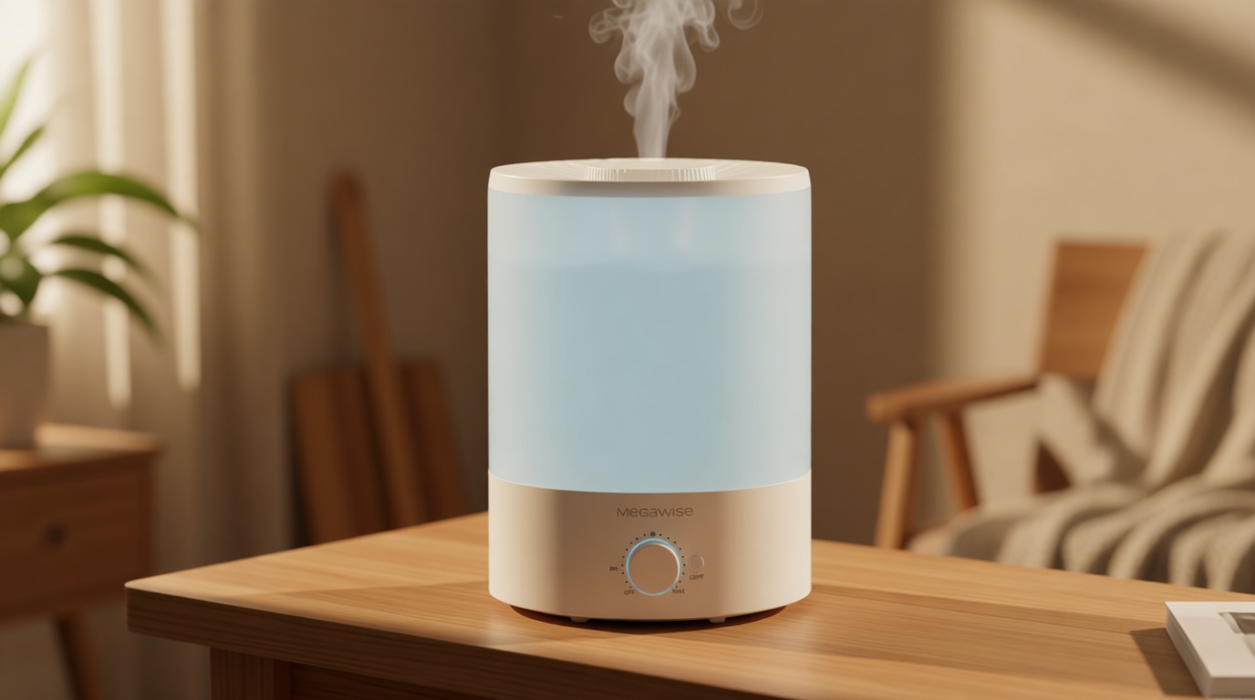 MegaWise Healthy Top-Refill Cool Mist Humidifiers for Bedroom, 24dB Ultrasonic Air Vaporizer with Water Filter for Baby [PP Material], Colorful Night Light,1 Gal Essential Oil Diffuser, Auto Shut Off Global Recycled Standard