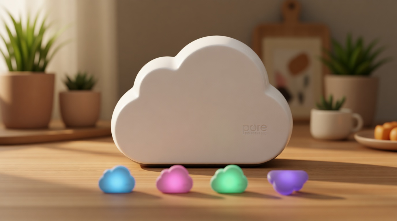 Pure Enrichment PureBaby Cloud Ultrasonic Cool Mist Humidifier Quiet Variable Mist for up to 24 Hrs Ideal for Baby Nurseries & Kids Bedrooms to Relieve Congestion Colds & Coughs, Night Light, BPA-Free