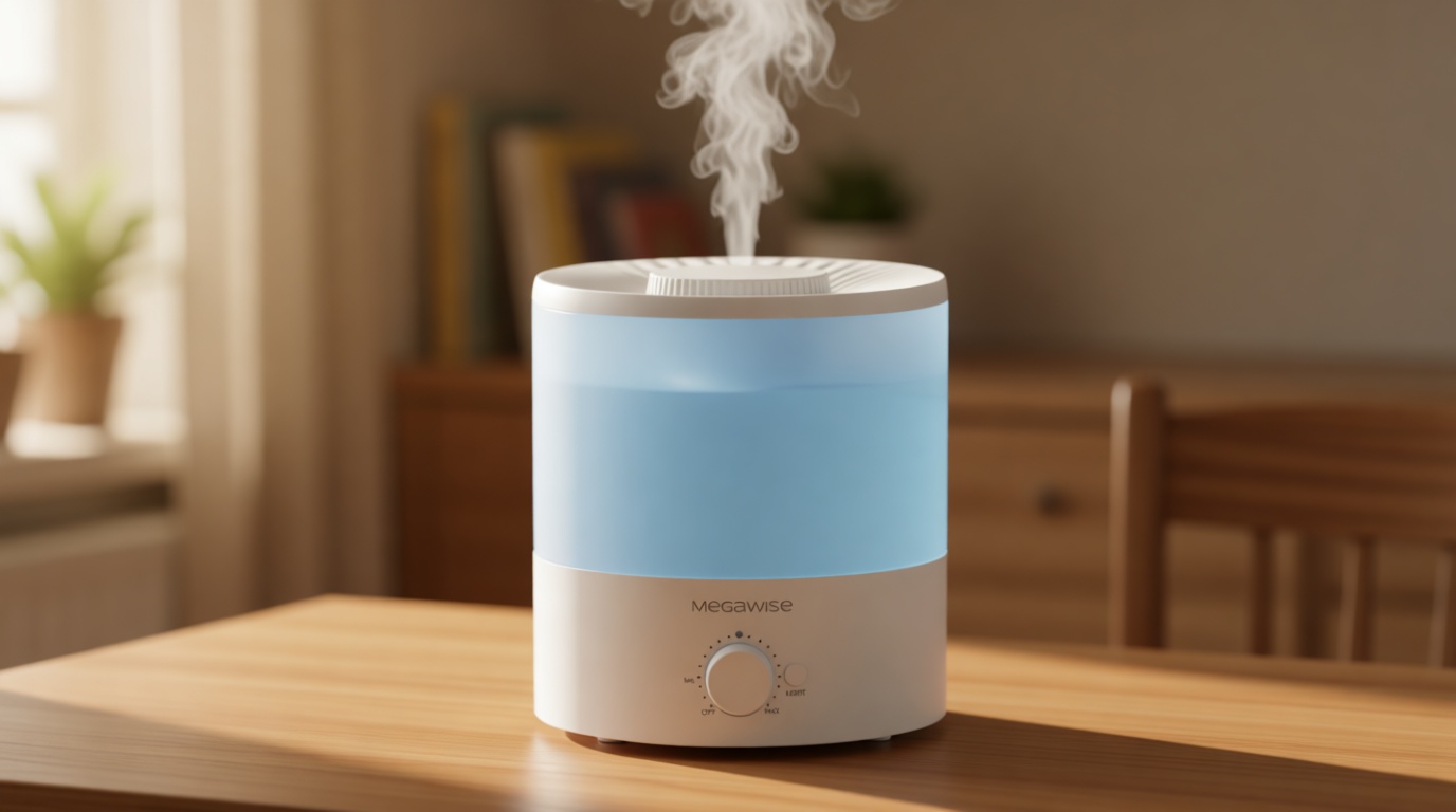 MegaWise Ultrasonic Cool Mist Humidifier SK7620 - 1.5L Capacity, Whisper-Quiet Operation, Adjustable Mist Output, Auto Shut-Off - Ideal for Home, Office, Baby Room, and Bedroom Global Recycled Standard