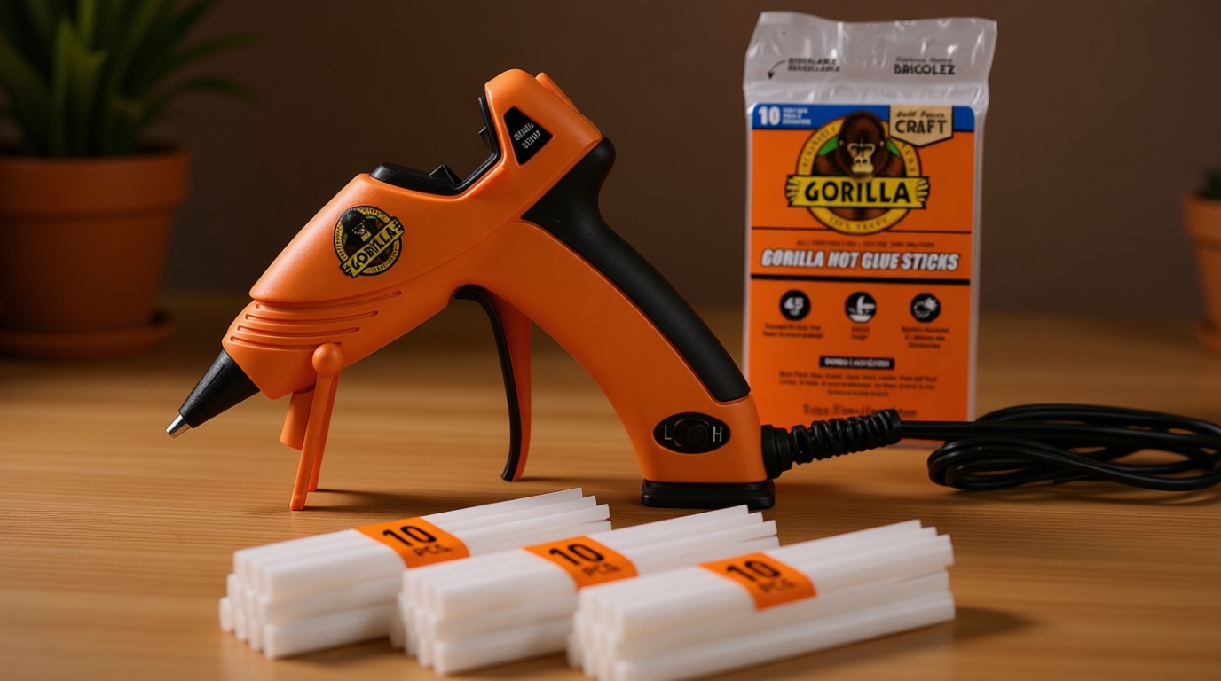 Gorilla Mini Hot Glue Gun Kit (Pack of 1 Mini Hot Glue Gun and 30 Sticks) - Dual Temp, Precision Nozzle, and Easy Squeeze Trigger