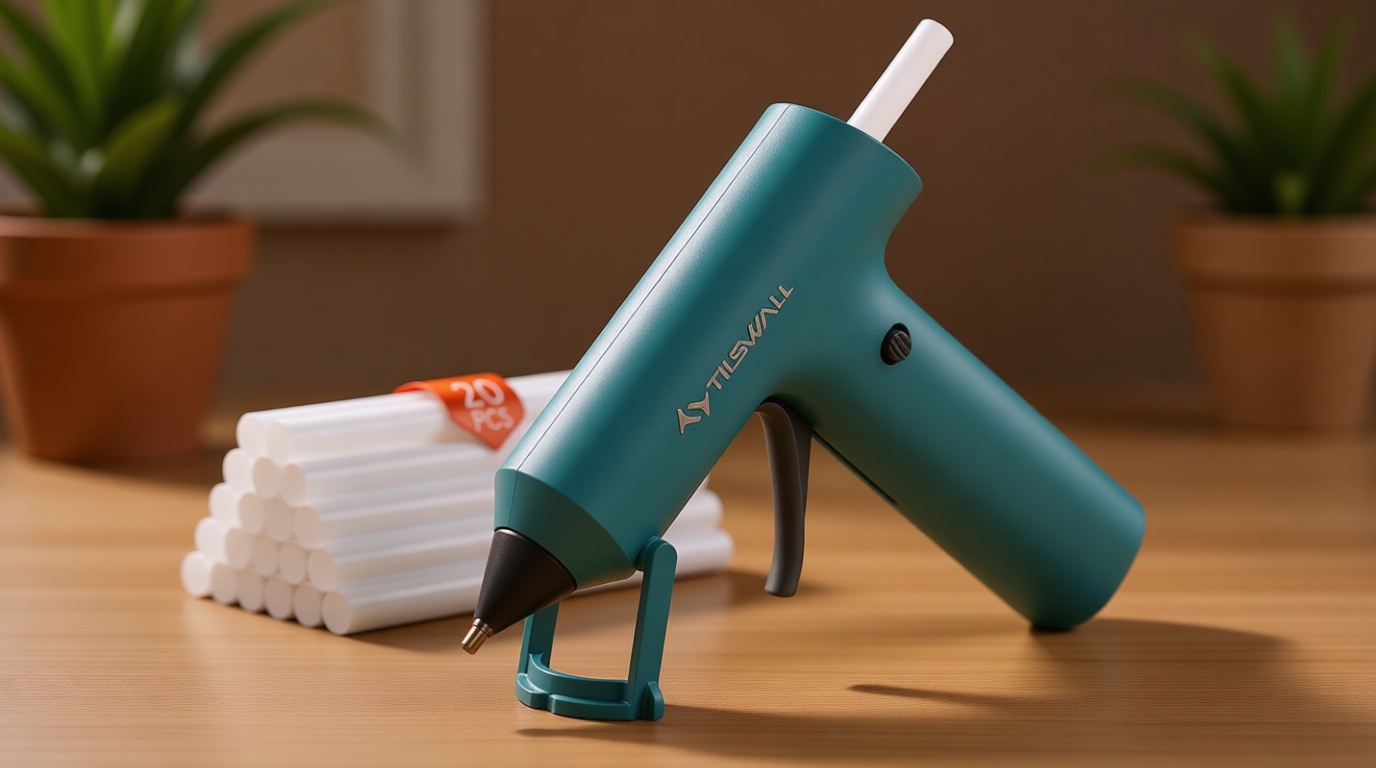 Tilswall Cordless Hot Glue Gun, Fast Preheating, Glue Gun and Sticks Set with 2Ah USB-C Rechargeable, 20 Premium Glue Sticks, High Temp Compact Size Ideal for Crafts, DIY Making, Repairs Blue