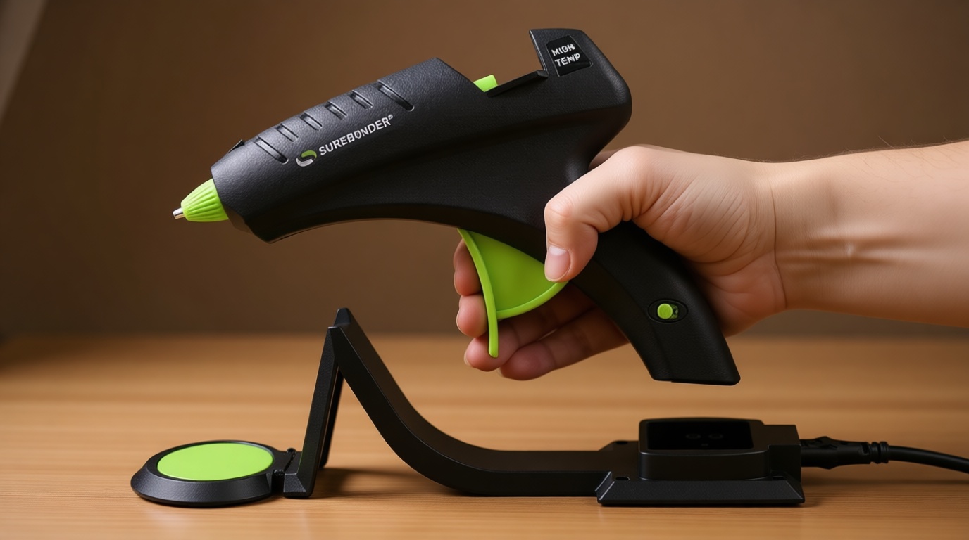 Surebonder Cordless Hot Glue Gun, High Temperature, Full Size, 60W, 50% More Power - Sturdily Bonds Metal, Wood, Ceramics, Leather & Other Strong Materials (Specialty Series CL-800F)