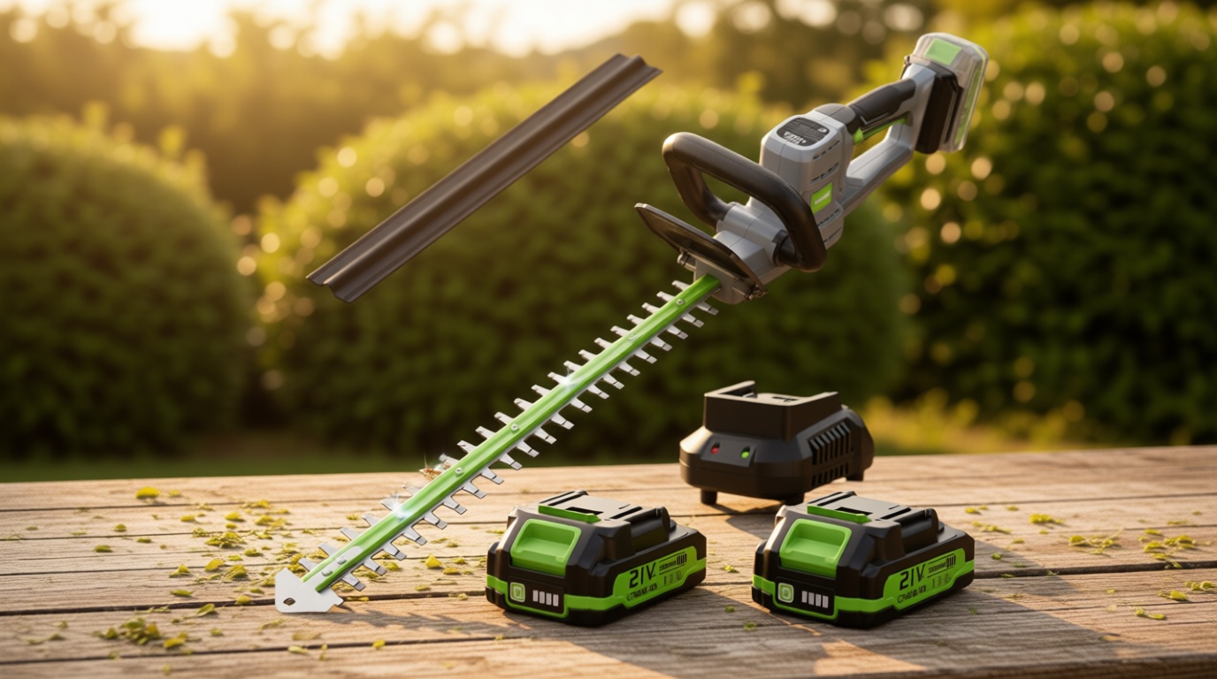 Hedge Trimmer Cordless 22" - 21V Powerful Electric Hedge Trimmer with 2 x 2.0Ah Batteries and Fast Charger, Easy to Use, 3200RPM Lightweight Battery Powered Bush Trimmers for Garden, Yard Care, GT860