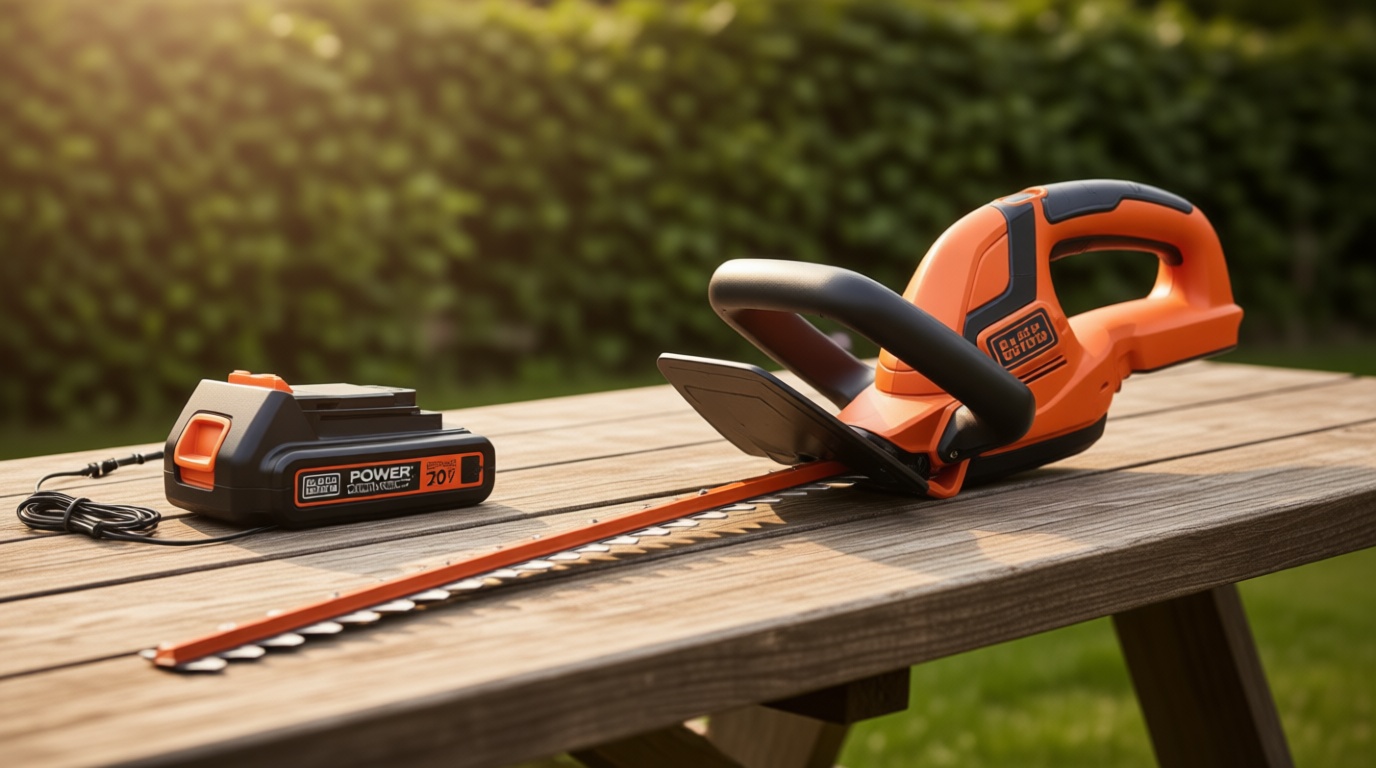 BLACK+DECKER 20V MAX Cordless Hedge Trimmer, Battery and Charger Included, 22 Inch Steel Blade Lightweight Bush Trimmer, Soft Grip, Less Vibration (LHT2220)