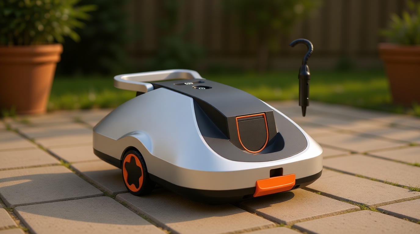 Robotic Pool Cleaner, Cordless Pool Vacuum for Above Ground & Inground Pools, 200mins Runtime Automatic Pool Vacuum Robot for Leaves & Dirt, Powerful Suction up to 2500 sq.ft, Self Parking C1 (Orange)