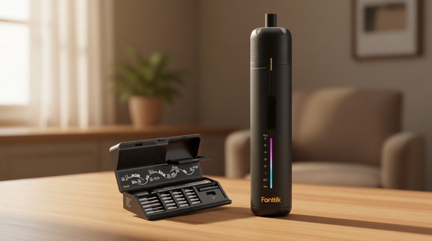 Fanttik S2 Pro Electric Screwdriver, Cordless Screwdriver Set, 7 Torque Settings, 0.5 to 6N.m, 20 Magnetic Bits, 1/4''Hex Shank, with 90° Angle Adapter, for Furniture, Household Repairs