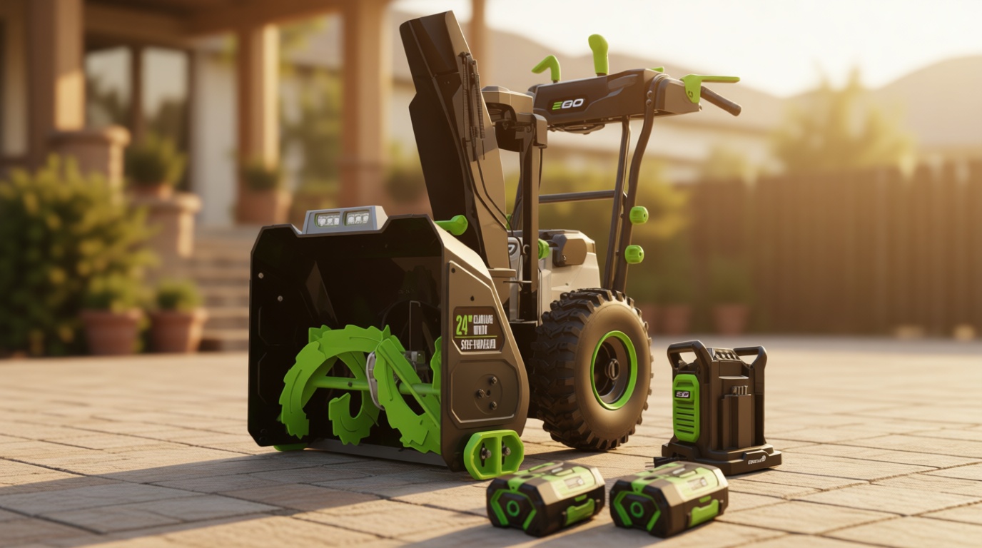 EGO SNT2405 24" Cordless Snow Blower Kit, Self Propelled, w/ 2 7.5Ah Batteries