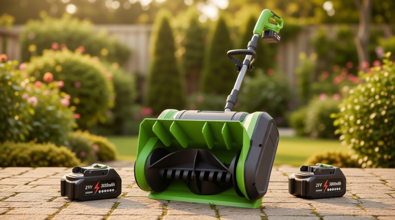 DEGGE Electric Cordless Snow Shovel, 2X 3.0Ah/ 21V/ 12-Inch Battery Snow Blower with Directional Plate & Adjustable Front Handle, Snow Removal for Driveway Sidewalk, Steps, Patio (Charger Included)