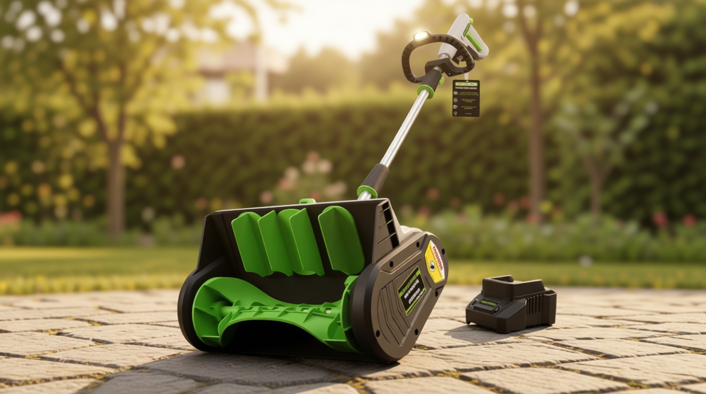 SONTHIOW 13.5" Electric Snow Shovel, 20V Brushless Snow Shovel, Includes 2 * 4.0 Ah Battery and Quick Charger, Cordless Snow Blower with Directional Plate & Adjustable Front Handle (2 * 20V Battery) Global Recycled Standard