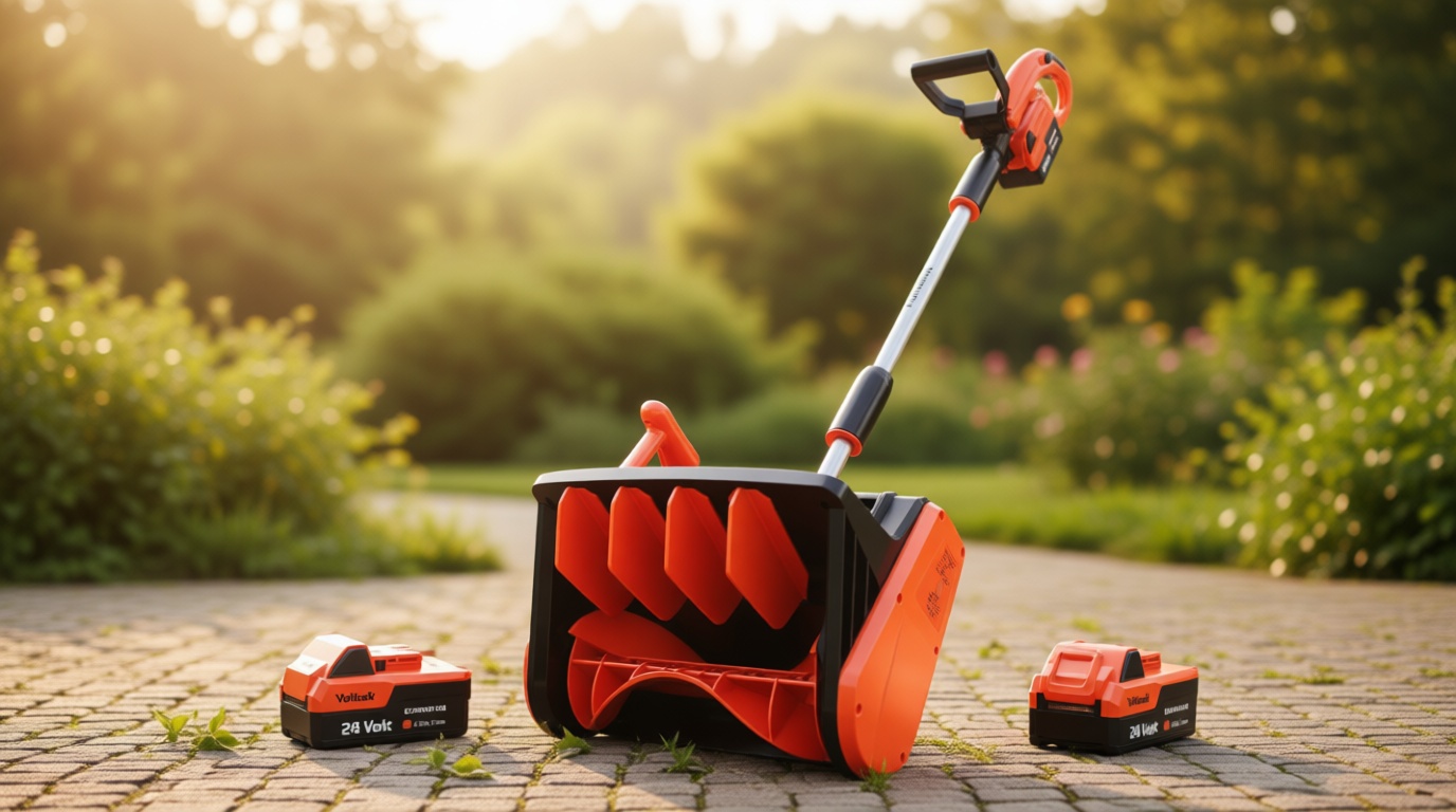 VOLTASK Cordless Snow Shovel, 24V | 13-Inch | 4-Ah Cordless Snow Blower, Battery Snow Blower with Directional Plate & Adjustable Front Handle (4-Ah Battery & Quick Charger Included) ISCC PLUS