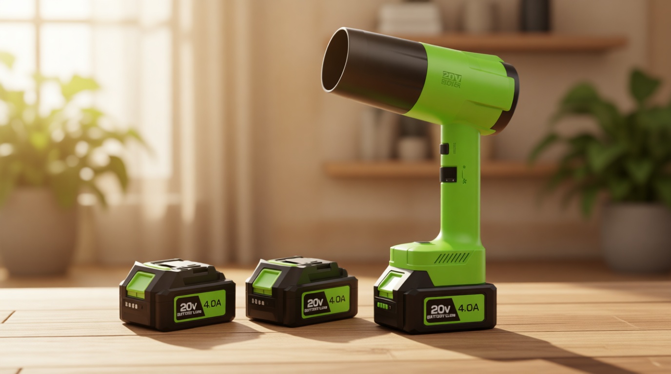 Leaf Blower Cordless, Handheld Leaf Blower with 2 X 4.0Ah Battery and Charger, Snow Blower with 6 Speed Modes, Lightweight Blowers for Lawn Care, Patio, Yard, Blowing Snow, Leaves, Dust Global Recycled Standard