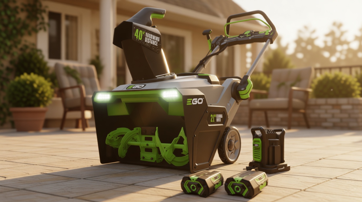 EGO POWER+ 21" Electric Snow Blower, Cordless Steel Auger, Includes (2) 56V 5.0Ah Batteries and Dual Port Charger - SNT2112