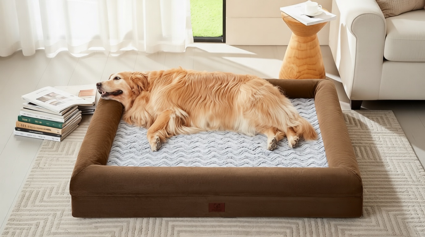 WNPETHOME XL Extra Large Dog Bed, Washable Dog Couch with Removable Waterproof Cover, Orthopedic Large Pet Sofa Bed with Bolster Sides for Sleeping